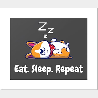 Eat. Sleep. Repeat - Funny Animal Dog Posters and Art